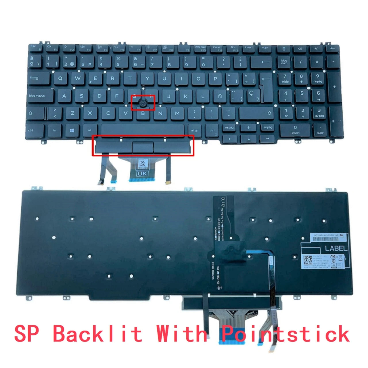 New US Spanish Latin Brazil Laptop Backlit Keyboard For Dell Latitude 5500 5501 5510 5511 Precision 3500 3501 3540 3541 0XPYPVDell laptop repair parts