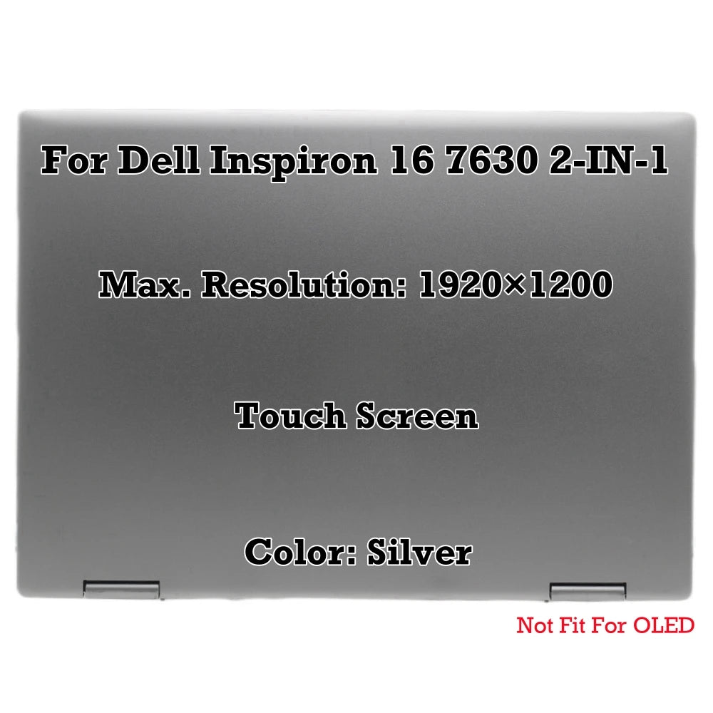 16" Laptop Replacement For Dell Inspiron 7630 7635 2-in-1 FHD+Glossy Screen Touch  LCD Complete Assembly Hinge Up Dell laptop repair parts