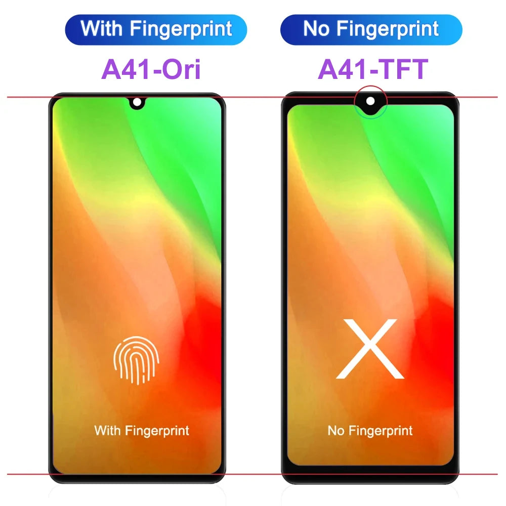 AMOLED A41 Display Screen, for Samsung Galaxy A41 A415 A415F LCD Display Touch Screen Digitizer with Frame Replacement Samsung phone repair parts