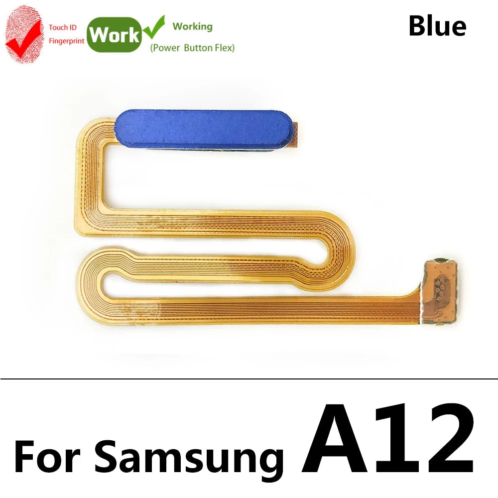 New For Samsung A12 A125 A125F Home Button Fingerprint Sensor Flex With Power Key Button Flex Cable Samsung phone repair parts