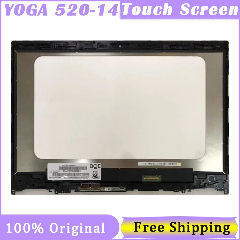 14 Inch Touch Screen For Lenovo Yoga 520-14 80X8 80ym 520-14IKB 5D10N45603 Digitizer Replacement Assembly 1920*1080 FHD Lenovo laptop repair parts
