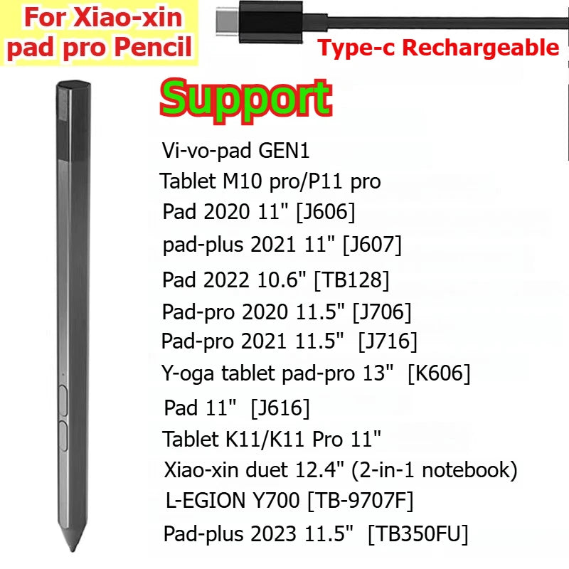 Tablet Pencil Stylus Touch Screen Pen for Xiao-xin pad pro Tab M10 p11 pro J607/606 TB128 J706/716/616 K606 K11 Y700 TB350FU pen
