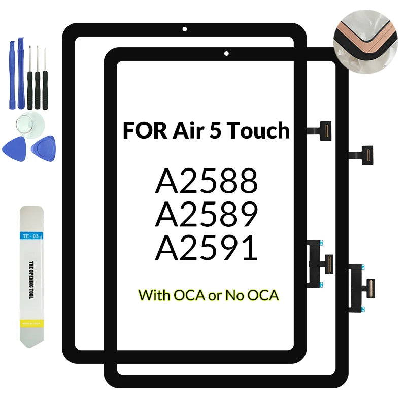 Orginal New Touch Screen For iPad Air 5 (5th generation) 10.9" 2022 TouchScreen Outer Glass Digitizer Sensor A2588 A2589 A2591  iPad repair parts