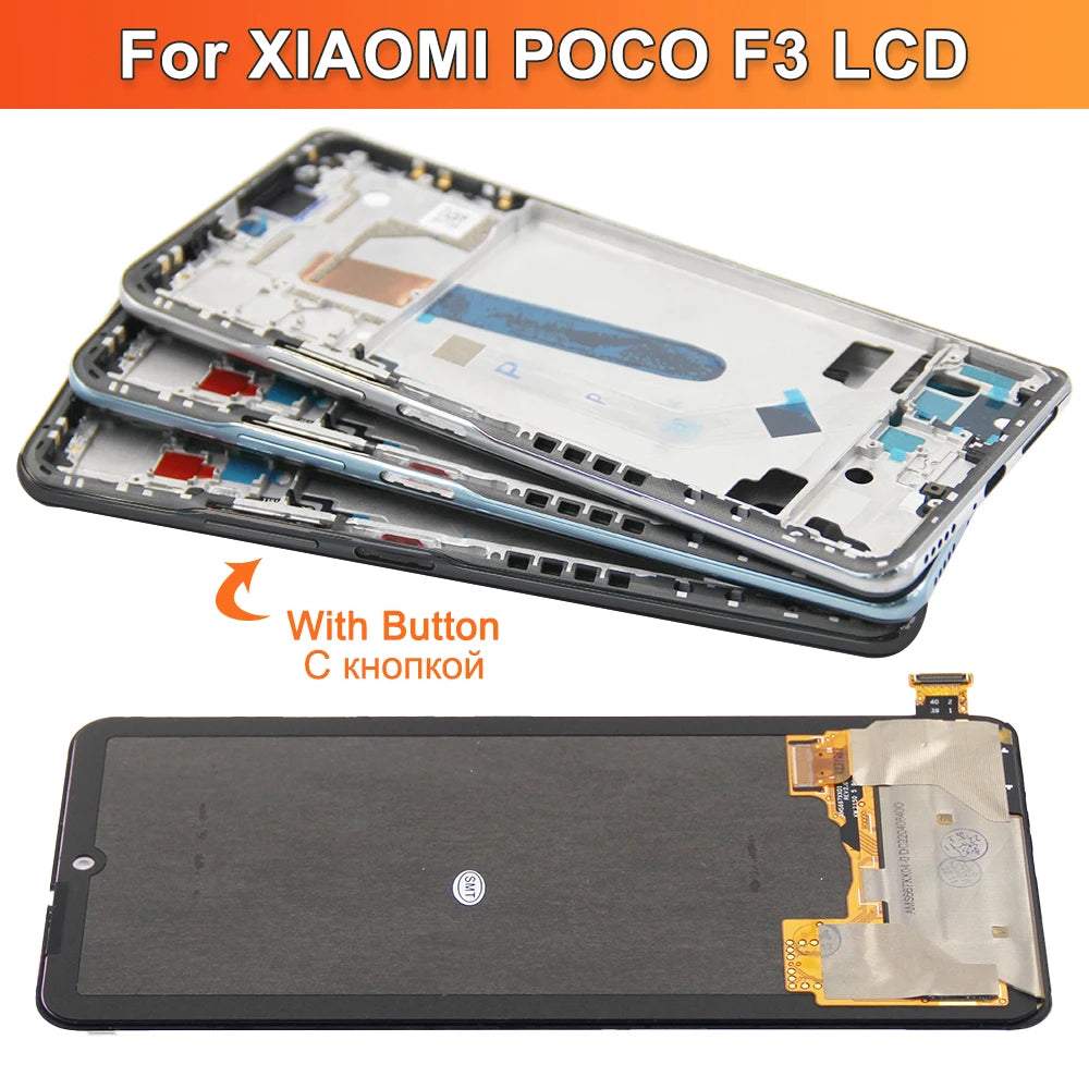 Super Amoled Poco F3 Screen Replacement, for Xiaomi Poco F3 M2012K11AG Lcd Display Digital Touch Screen Assembly for Poco F3 Pro Xiaomi phone repair parts
