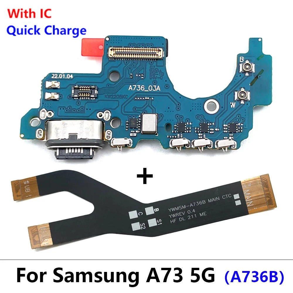 For Samsung A73 5G A736 A736B USB Charging Port Dock Connector Board Mainboard Main Flex Cable Repair Parts Samsung phone repair parts