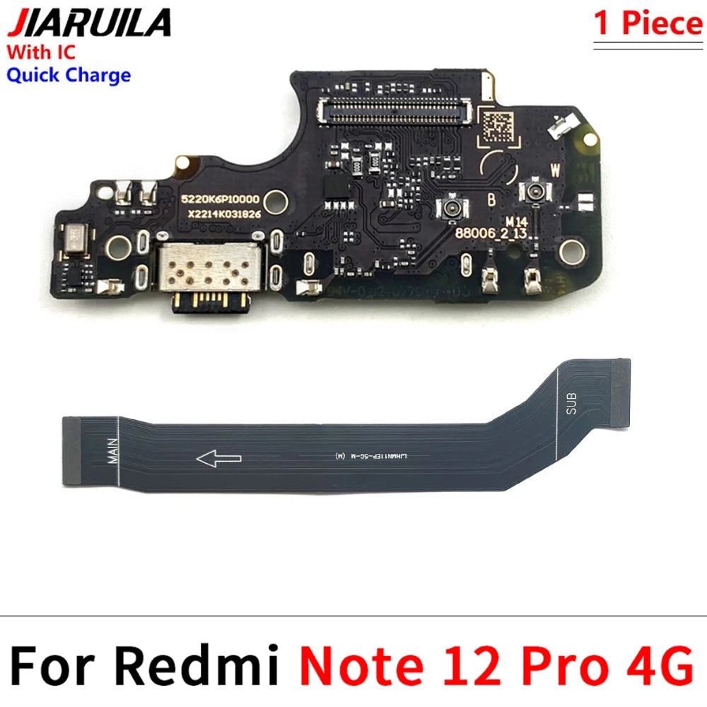 New USB Charger Charging Board Dock Port Connector Main Flex Cable For Xiaomi Redmi Note 10 10s 11 11s 12 12s 13 Pro Plus 4G 5G Xiaomi  Xiao mi phone repair parts