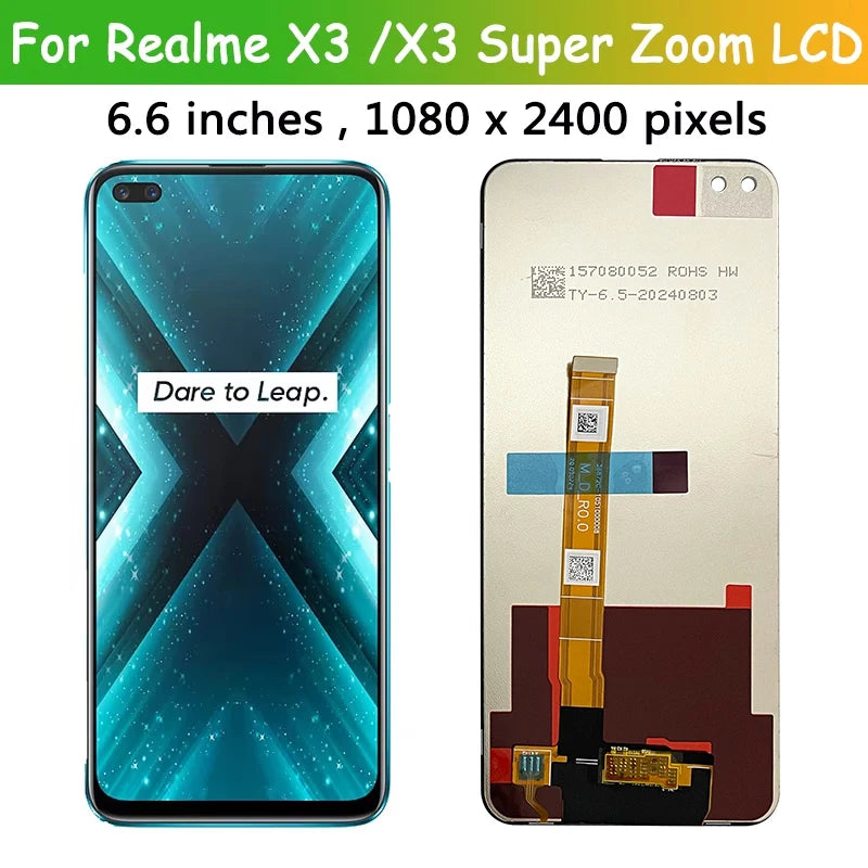 6.6"Screen For Oppo Realme X3 SuperZoom RMX2086 LCD Display Touch Screen Digitizer Replacement For RealmeX3 LCD RMX2142 Frame Oppo phone repair parts Realme phone repair parts