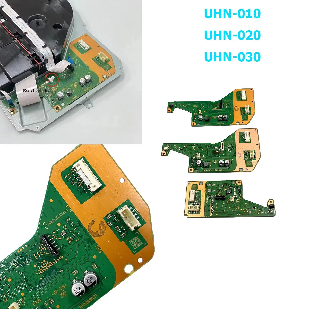 Original Drive Board UHN-030 UHN-020 UHN-010 Replacement For PS5 V1.0 V2.0 V3.0 KES-497A Optical Dvd Drive Disk PCB Board  Game console repair parts