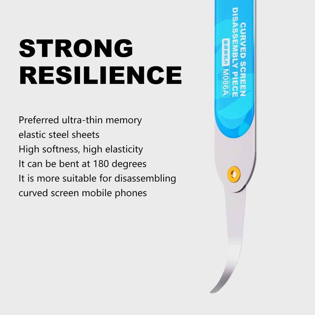 MaAnt M086A M086B Curved Screen Disassembly Tool Non-Damaging Polarization Anti-Slip Handle Flexible Steel for Mobile Phone Repa Professional Repair Tools
