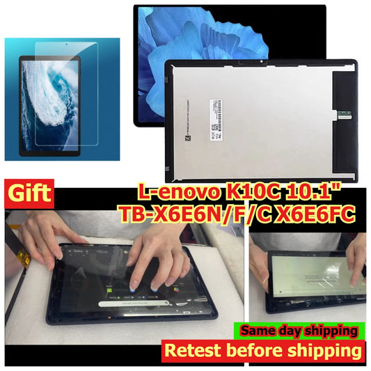 100% Tested Tab touch display lcd screen assembly for Lenovo K10C 10.1 inch TB-X6E6N/F/C X6E6FC Screen Digitizer panel LCD Lenovo tablet repair parts