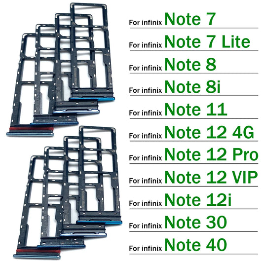 New For infinix Note 7 8 8i 11 12 12i 30 40 Pro Lite VIP 4G 5G SIM Card Tray Slot Holder Adapter Accessories  infinix phone repair parts