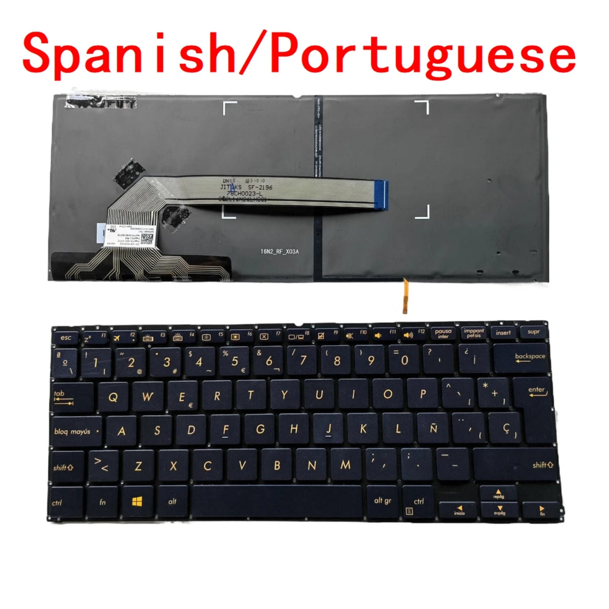 New Spanish Portuguese Laptop Backlit Keyboard For ASUS ZenBook Flip S UX370 UX370U UX370UA U370 Q325U Notebook PC Replacement ASUS laptop repair parts