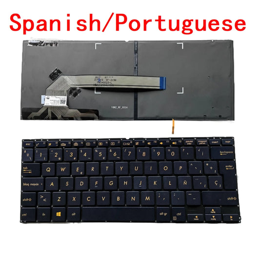 New Spanish Portuguese Laptop Backlit Keyboard For ASUS ZenBook Flip S UX370 UX370U UX370UA U370 Q325U Notebook PC Replacement ASUS laptop repair parts