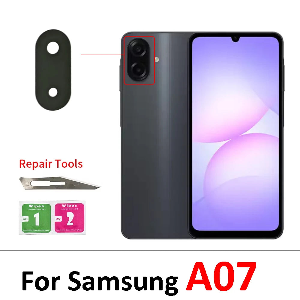 Rear Back Camera Glass Lens For Samsung A06 A16 A26 A36 A56 A07 A17 4G 5G Camera Glass With Glue Adhesive Samsung phone repair parts