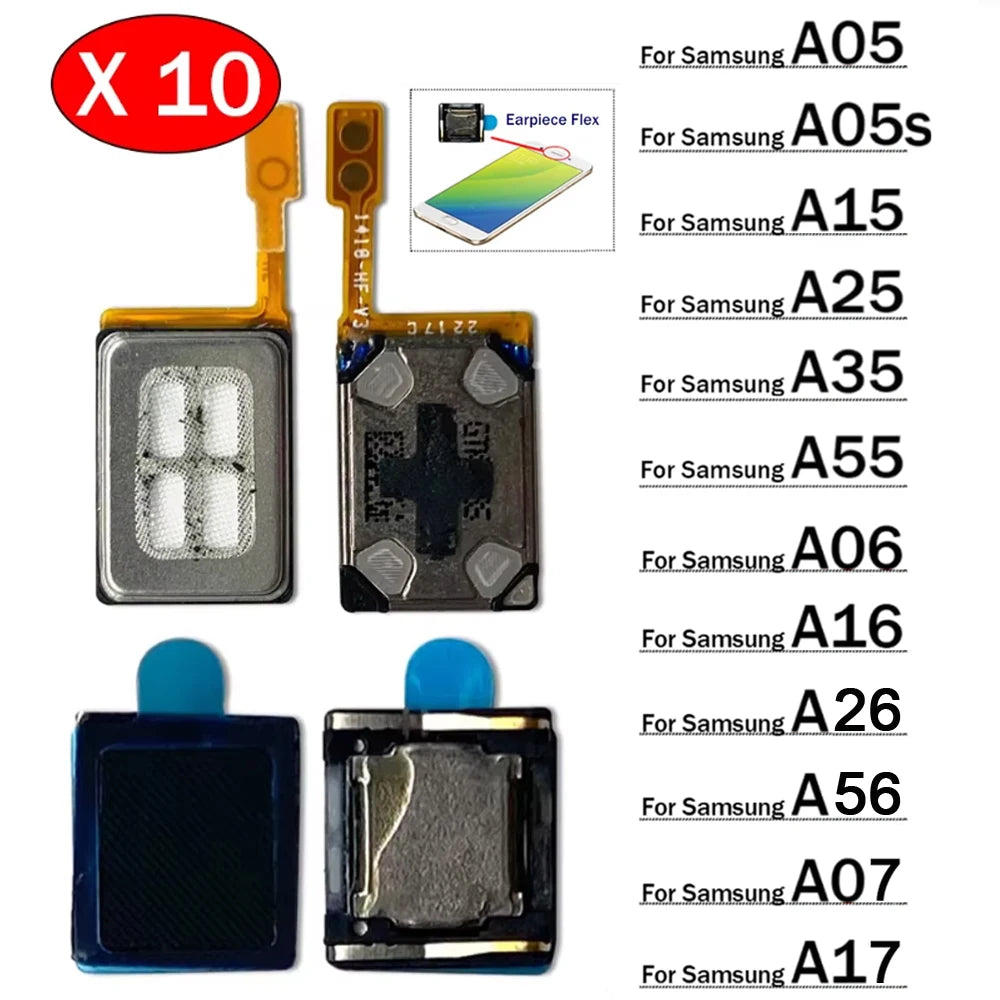 10Pcs, Earpiece Ear Speaker Sound Receiver Flex Cable For Samsung A05 A05s A15 A25 A35 A55 A06 A16 A26 A56 A07 A17 4G 5G Samsung phone repair parts