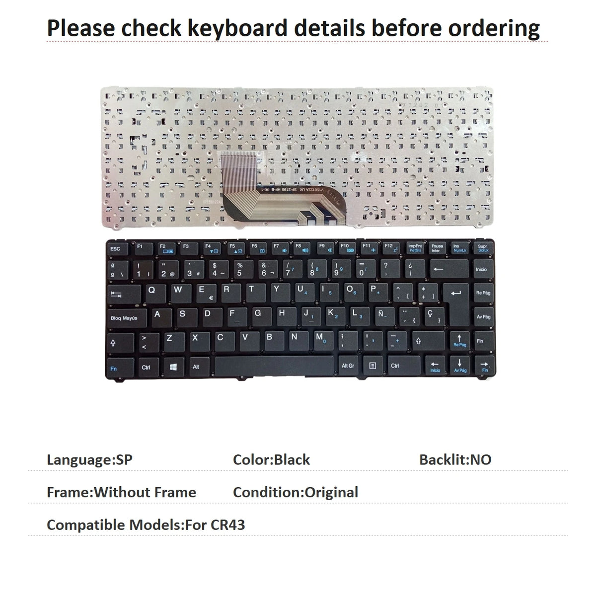 New Spanish Language  Keyboard For MSI CR43 Notebook PC Replacement Keyboard MSI laptop repair parts