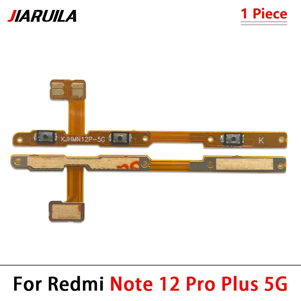 10Pcs, Power Switch On Off Button Volume control Key Button Flex Cable For Xiaomi Redmi Note 12 13 14 Pro Plus 4G 5G  Xiaomi  Xiao mi phone repair parts