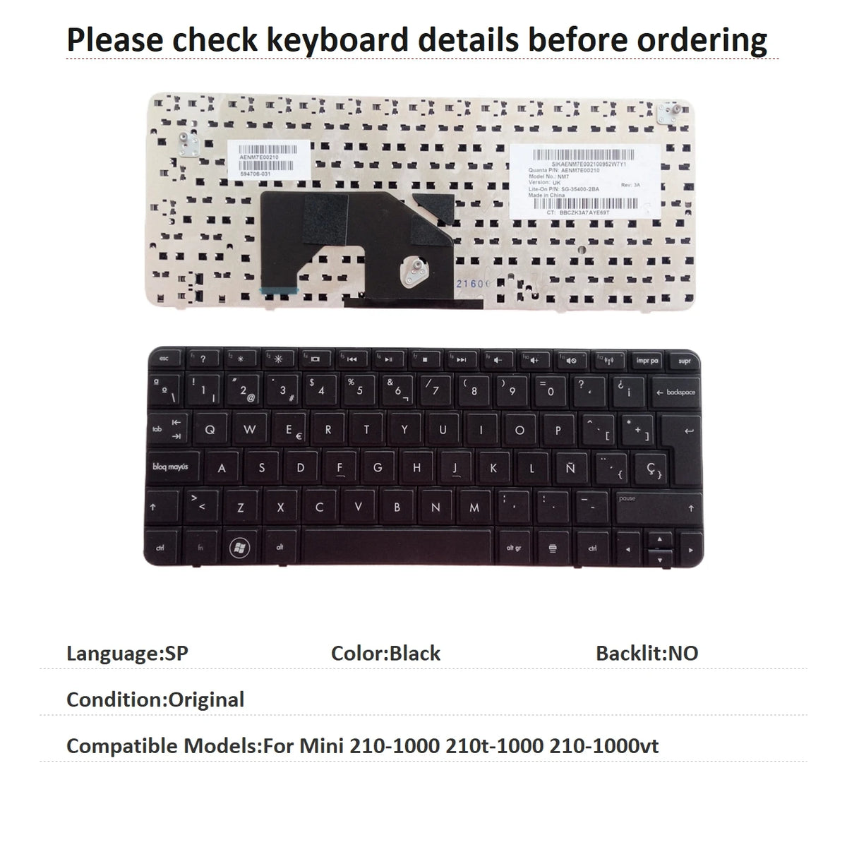 New UI Russian Spanish Brazil Language  Keyboard For HP Mini 210-1000 210t-1000 210-1000vt Notebook PC Replacement Keyboard HP laptop repair parts