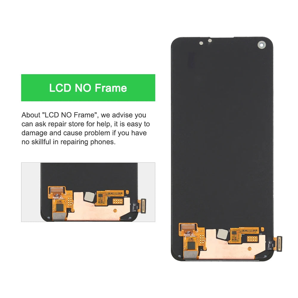 6.4" AMOLED For OPPO Realme 8 Pro LCD Display Touch Screen Digitizer RMX3081 For Realme8 Pro LCD Screen With Frame Replacement OPPO phone repair parts