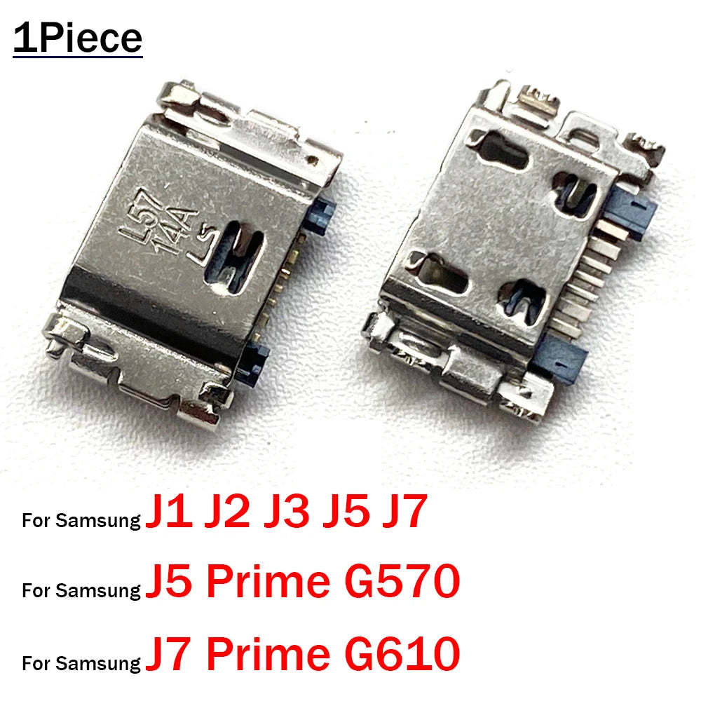 100Pcs, USB charge connector For Samsung J1 J2 J3 J5 J7 metal Prime G530 g532 j510 j710 G570 G610 charging port socket Samsung phone repair parts