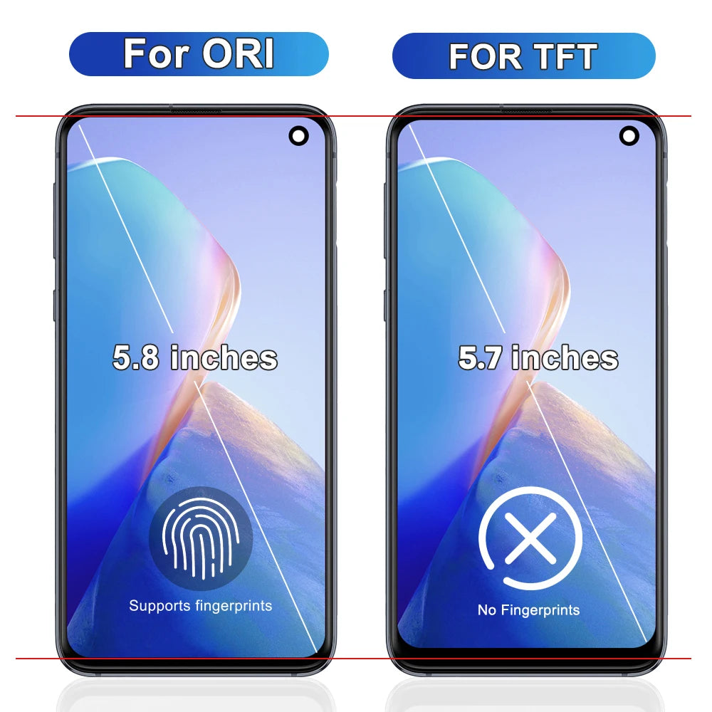 TFT LCD For Samsung S10E Display Touch Screen For Samsung S10E G970 G970F LCD Digitizer Assembly Replacement With Frame ﻿ Samsung phone repair parts