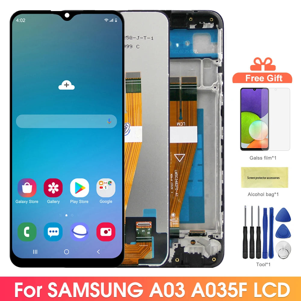 6.5'' A03 Screen With Frame Replacement, for Samsung Galaxy A03 A035 A035F A035F/DS Lcd Display Touch Screen Digitizer Assembly Samsung phone repair parts