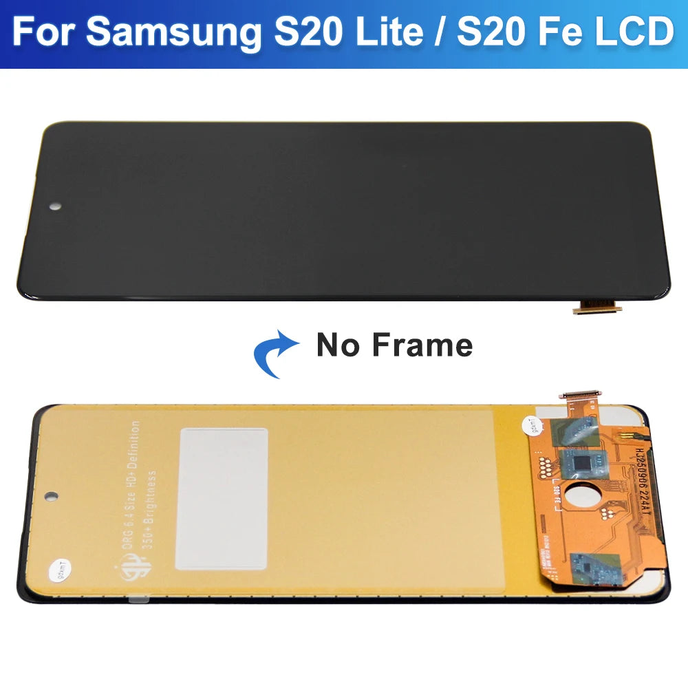 S20FE Screen for Samsung Galaxy S20 FE G780F G781B LCD Display Touch Screen Part for Samsung Galaxy S20 Lite Assembly Parts Samsung phone repair parts