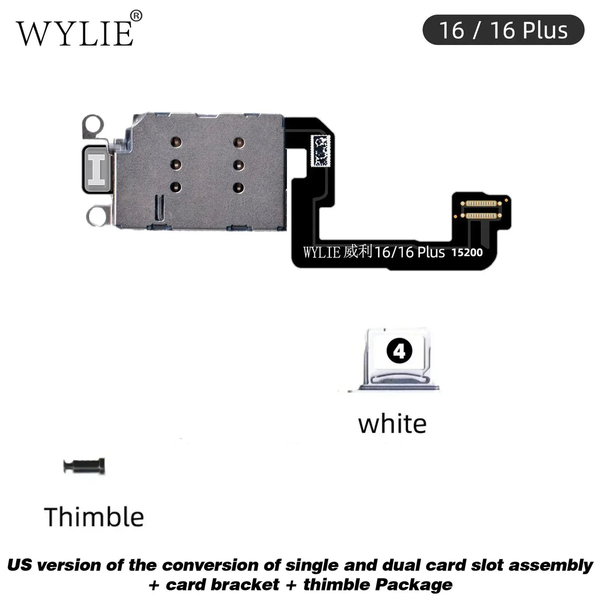 WYLIE Dual Card Change to Single Card Cable for IPHONE 14/15 16Pro Max Series eSIM to SIM No Need Separation No Damage Flex Part Professional Repair Tools