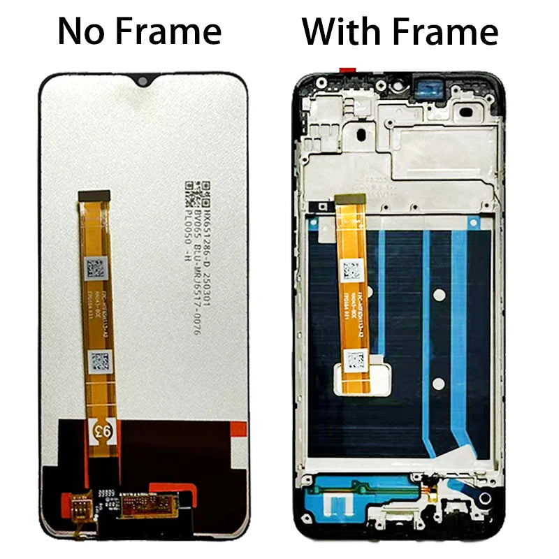 6.52" High Quality For Oppo A15 A15s LCD Display CPH2185 CPH2179 Touch Screen Digitizer Assembly Replacement With Frame Oppo phone repair parts Realme phone repair parts