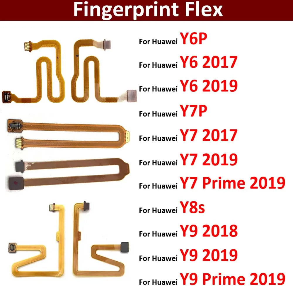 New Home Button Fingerprint Touch Id Sensor Connector Flex Cable For Huawei Y6P Y7P Y8s Y6 Y7 Y9 Prime 2017 2018 2019 2020 Huawei phone repair parts