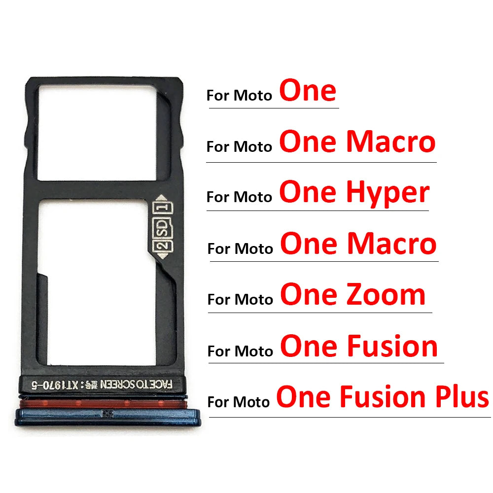 New SiM Tray For Motorola Moto One Macro Action Zoom Hyper Fusion Plus SIM Card Slot SD Card Tray Holder Adapter Motorola phone repair parts