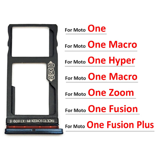 New SiM Tray For Motorola Moto One Macro Action Zoom Hyper Fusion Plus SIM Card Slot SD Card Tray Holder Adapter Motorola phone repair parts