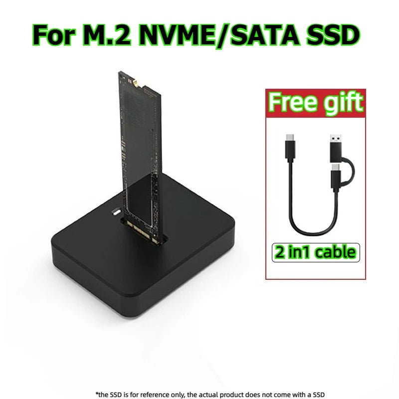 Dual-protocol External NVME/SATA notebook Laptop SDD reader USB3.2 TypeC 10Gbps Reading Writing Speed SSD Case Docking Station