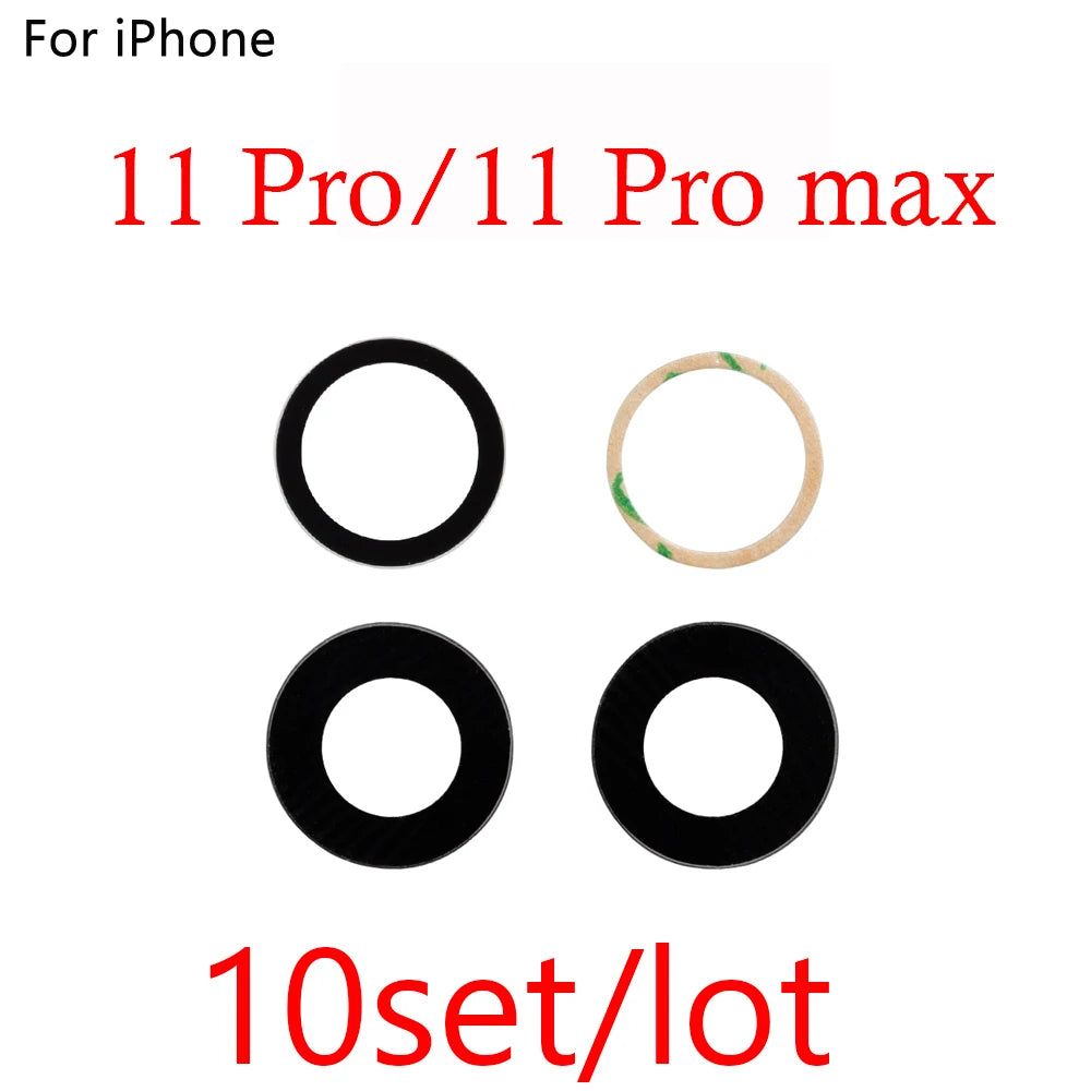10pcs Rear Back Camera Lens Glass for iPhone 14 13 Pro Max 12 11 ProMax Mini XR XS XSMax X 7 8 Plus 6 6s SE with Glue Sticker iPhone phone repair parts