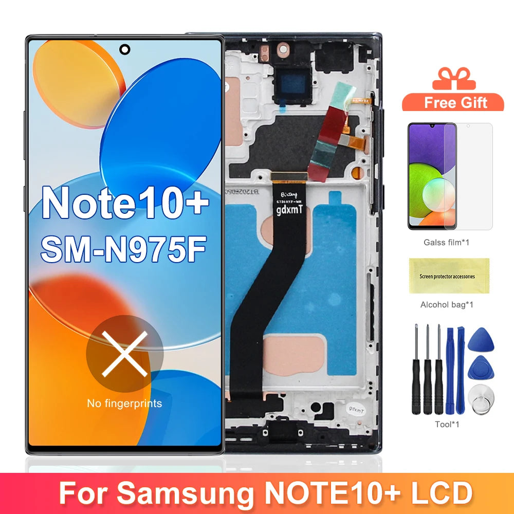 TFT Note 10 Plus Display Screen Assembly for Samsung Galaxy Note10+ N975F N975F/DS Lcd Display Touch Screen with Frame Parts Samsung phone repair parts
