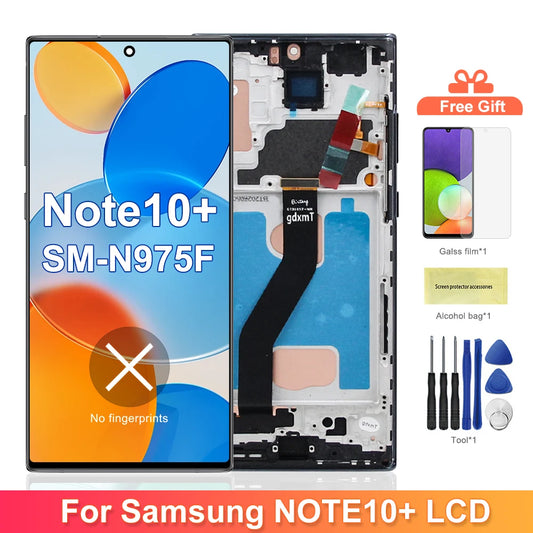 TFT Note 10 Plus Display Screen Assembly for Samsung Galaxy Note10+ N975F N975F/DS Lcd Display Touch Screen with Frame Parts Samsung phone repair parts