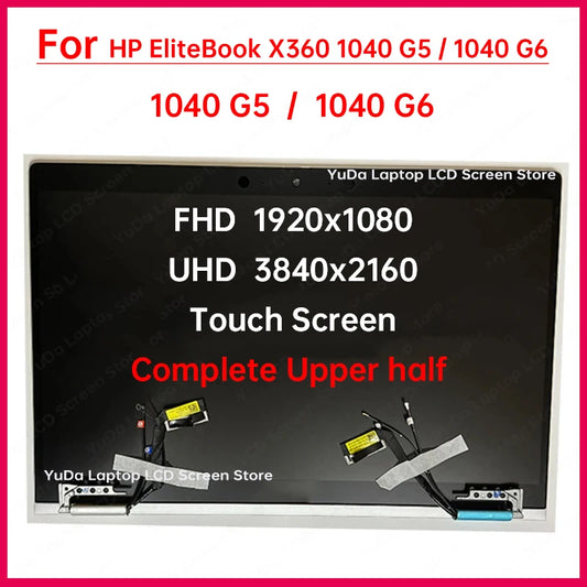 14" Laptop LCD Touch Screen For HP EliteBook x360 1040 G5 1040 G6 Display Complete assembly Replacement L62984-001 L62993-001 HP laptop repair parts