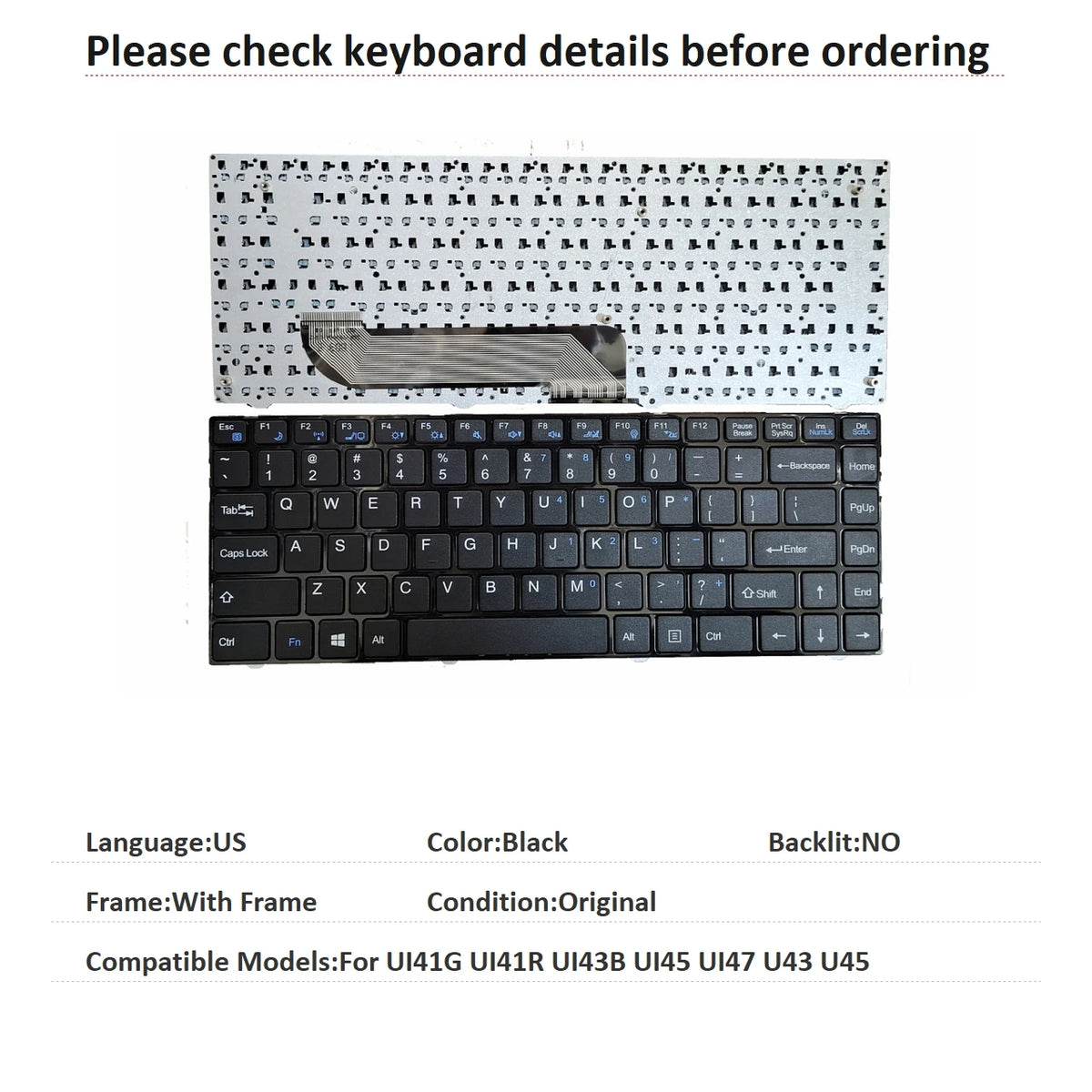 New US Spanish Language Keyboard For HASEE UI41G UI41R UI43B UI45 UI47 U43 U45 Notebook PC Replacement Keyboard