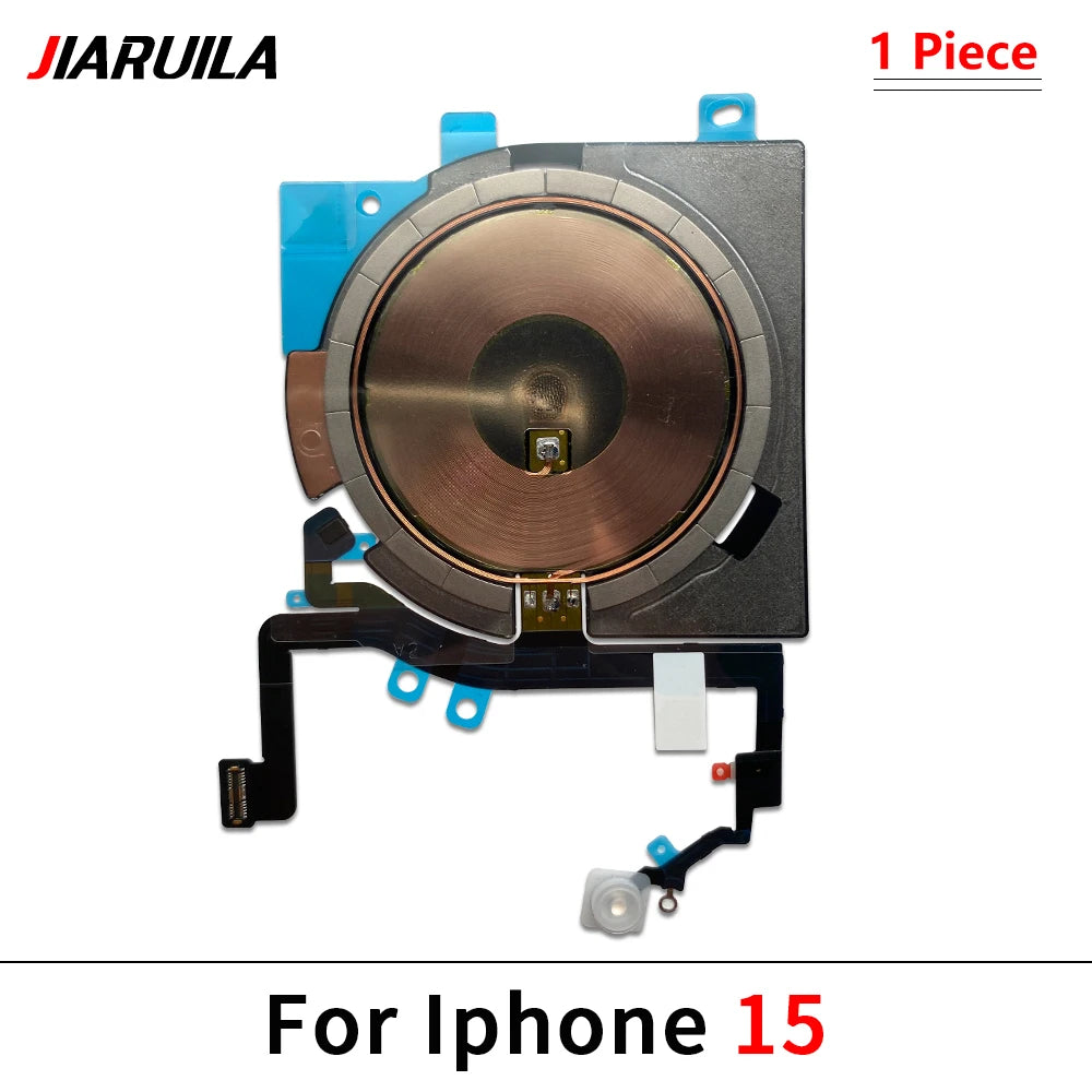 Wireless Charging Chip Coil For iPhone 16 15 14 13 12 11 Pro Max Plus Mini With Magnet Power Volume Button Flex Charger Panel iPhone phone repair parts