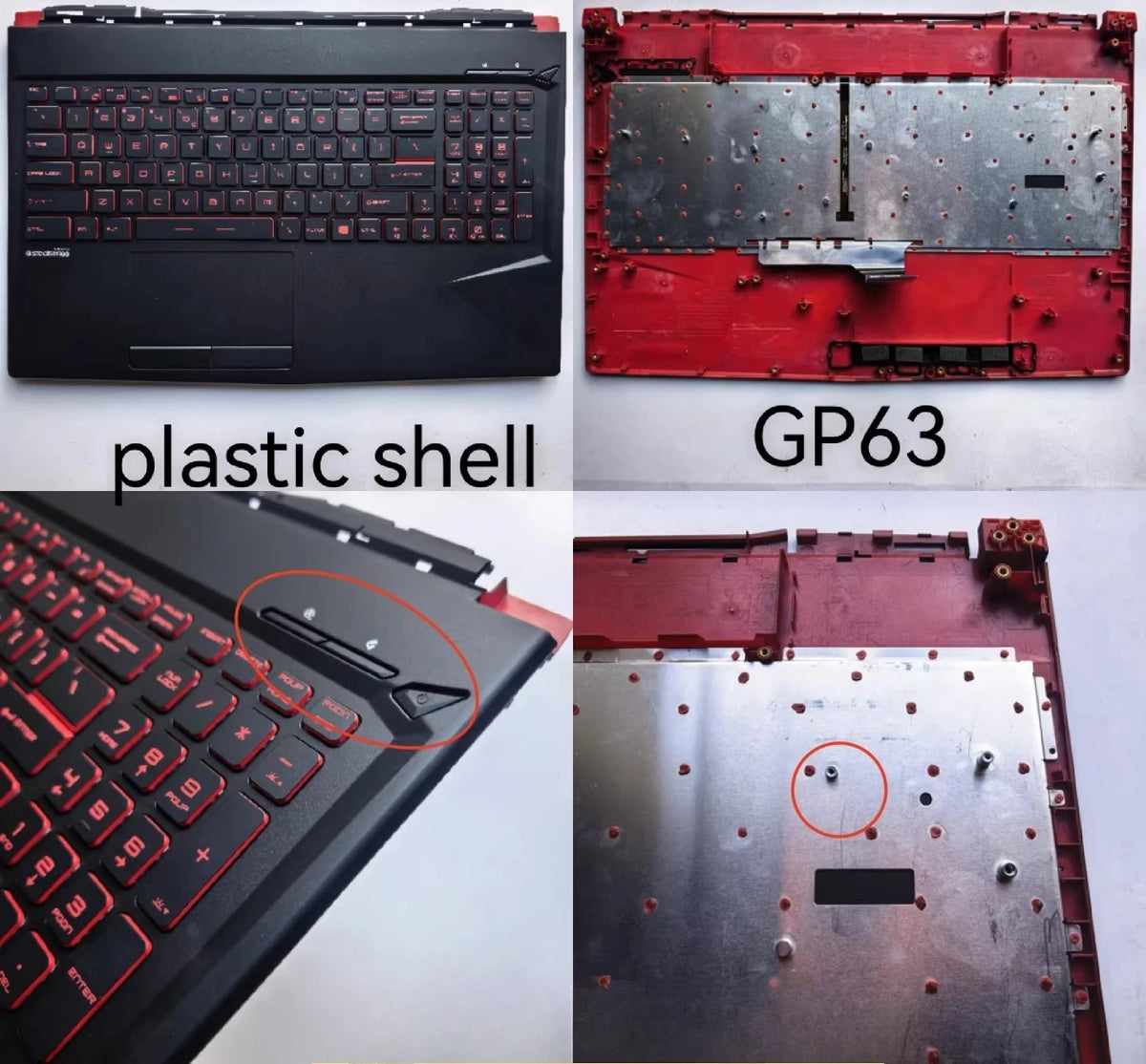 Cover case for MSI we63 GE63 GP63MS-16P1 16P2 16P5 16P7 Lcd back housing bezel frame upper palmrest topcase bottom hinge shell MSI laptop repair parts