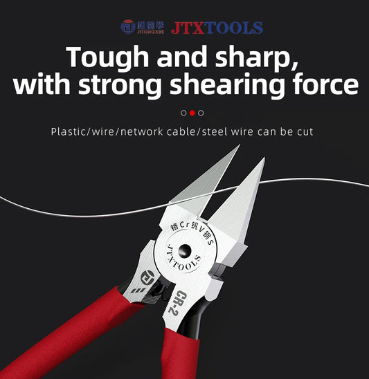 JTXTOOLS CR-2 Chromium Vanadium Steel Precision Rugged Cutting Pliers Matte, Non-slip, and Sweat-resi-stant Handle Professional Repair Tools