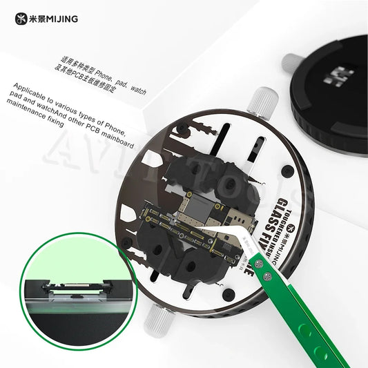 MIJING GK20&GK20A Tempered Glass Fixture 360 ° Rotating Base Precision Mobile Phone Motherboard CHIP BGA PCB Repair Clamp Tools Professional Repair Tools