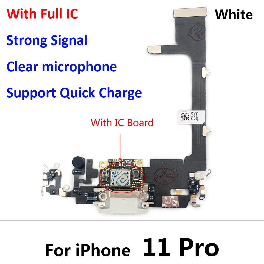 New USB Charging Port Charger Board Flex Cable For Iphone 11 Pro 11Pro Max Dock Connector With Microphone iPhone phone repair parts