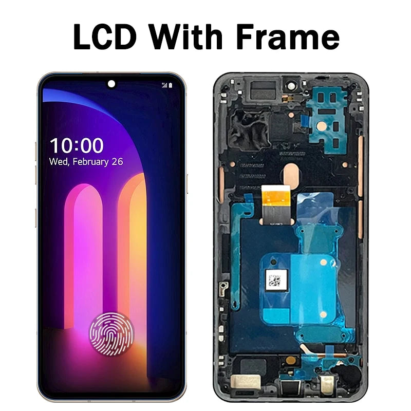6.8"Super AMOLED For LG V60 ThinQ 5G LM-V600 A001LG LCD Display Touch Screen Digitizer For LG V60 LCD With Fingerprint LG phone repair parts