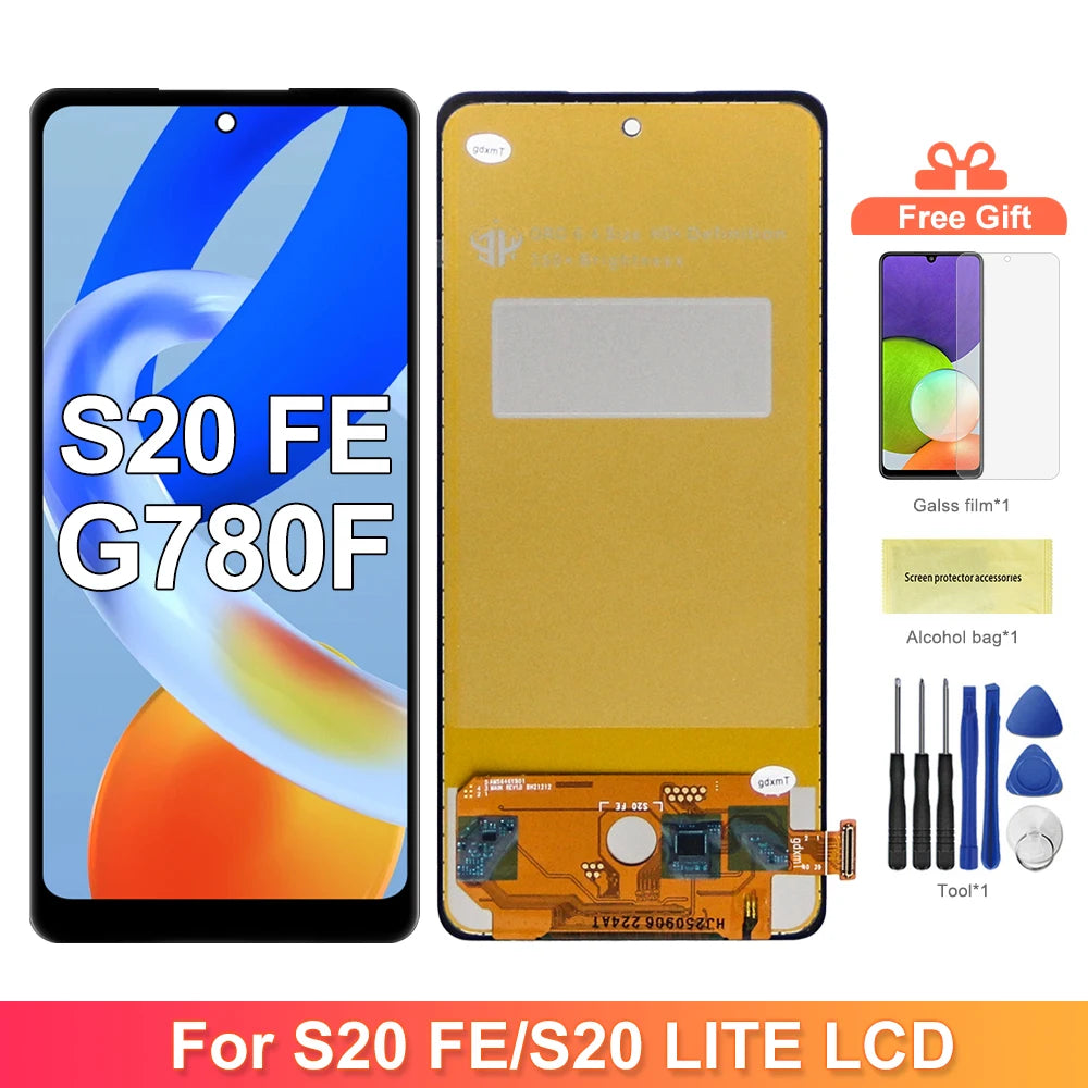 S20FE Screen for Samsung Galaxy S20 FE G780F G781B LCD Display Touch Screen Part for Samsung Galaxy S20 Lite Assembly Parts Samsung phone repair parts