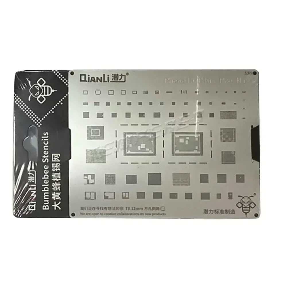 QIANLI MEGA-IDEA Black BGA Reballing Stencil Multifunction Universal Net for iPhone 6-17 Pro Max Planting Tin Steel Mesh Tools Professional Repair Tools