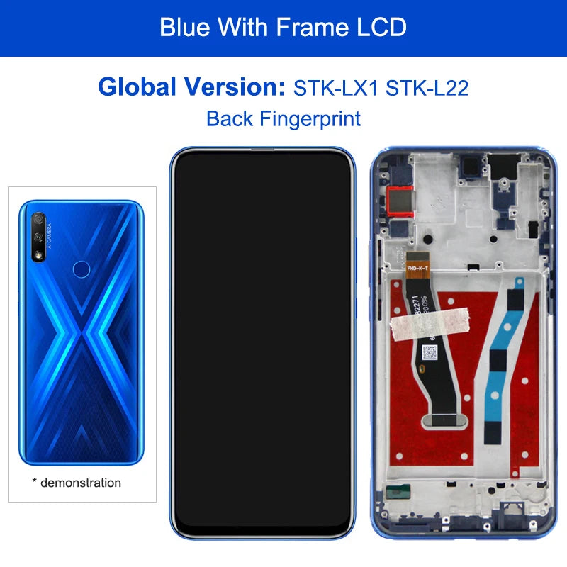 6.59" Screen Assembly for Honor 9X STK-LX1 Lcd Display Digital Touch Screen with Frame for Honor 9X (China) HLK-AL00 HLK-TL00 Honor phone repair parts