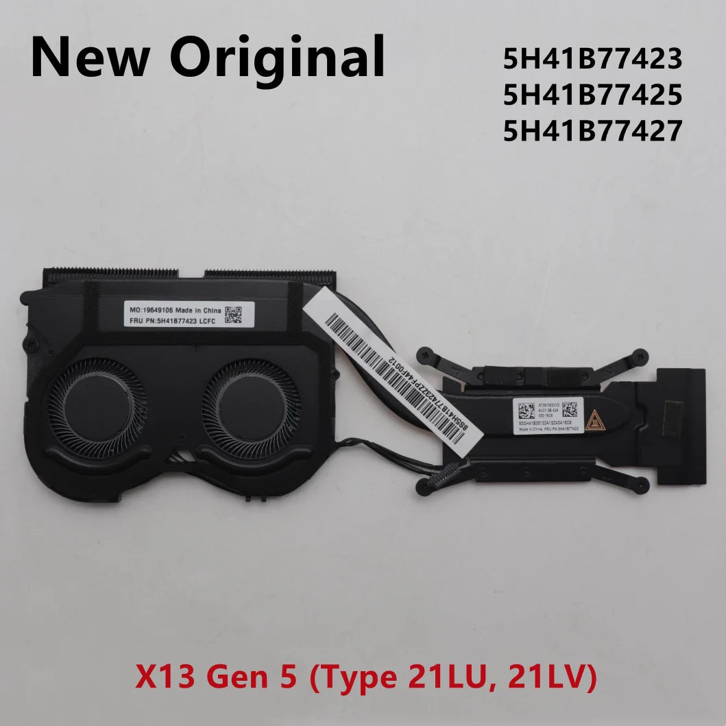 New Original For Laptop Lenovo ThinkPad X13 Gen 5 CPU Cooling Fan Heatsink Radiator Cooler UMA FRU PN:5H41B77423 5H41B77425/7 Lenovo laptop repair parts
