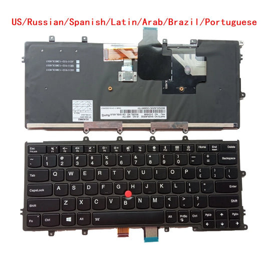 New US Russian Spanish Latin Arab Brazil Portuguese Laptop Backlit Keyboard For Lenovo Thinkpad X270 Notebook PC Replacement Lenovo laptop repair parts