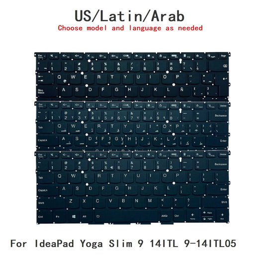 New US Latin Arab Language  Backlit Keyboard For Lenovo IdeaPad Yoga Slim 9 14ITL 9-14ITL05 PR4UXB Lenovo laptop repair parts